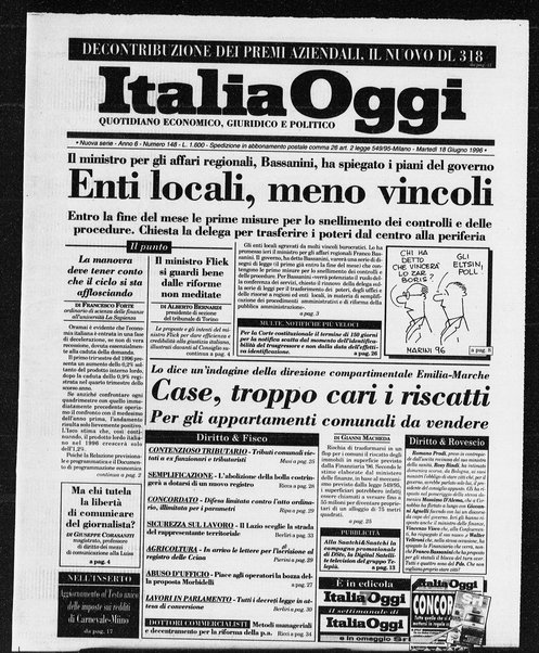 Italia oggi : quotidiano di economia finanza e politica